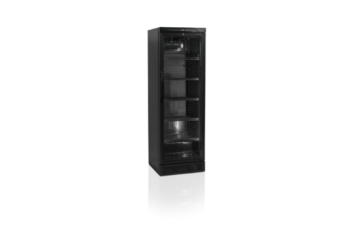  HorecaTraders Refroidisseur de bouteilles | Noir | Porte battante en verre | 595 x 640 x 1840 mm 