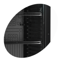 Refroidisseur de bouteilles | Noir | Porte battante en verre | 595 x 640 x 1840 mm