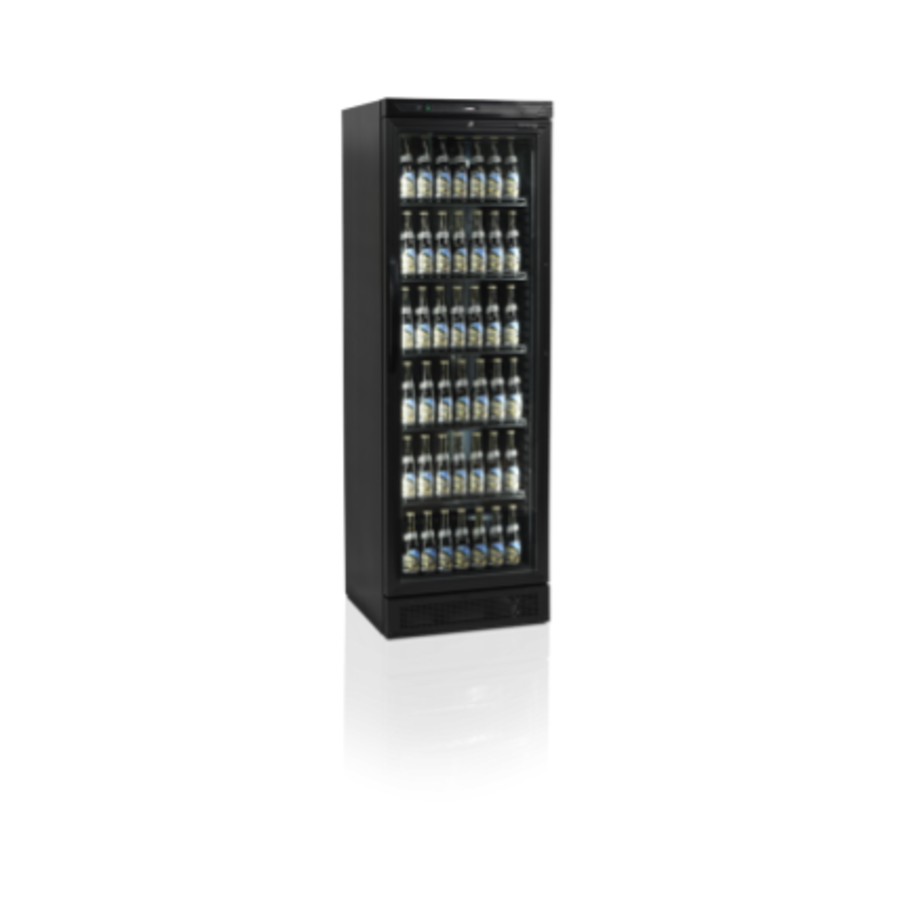 Refroidisseur de bouteilles | Noir | Porte battante en verre | 595 x 640 x 1840 mm