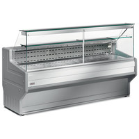 Refrigerated display counter with straight window 90°, with reserve