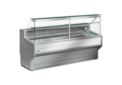  HorecaTraders Refrigerated display case with straight glass 90Â°, with reserve 