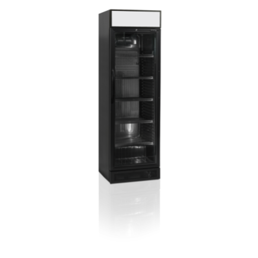 Refroidisseur de bouteilles | Noir | Porte battante en verre | 155L