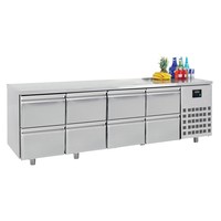 Refrigerated workbench | 8 Drawers | Forced | 233x700x850 cm