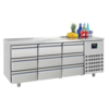 HorecaTraders Stainless Steel Refrigerated Workbench | 9 Loading | Forced Cooling