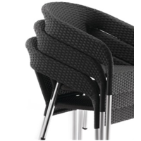 Black Chairs | Poly rattan | Indoor/Outdoor | Charcoal (4 pieces)