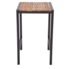 Bolero Table de bar carrée en acier et bois d'acacia Bolero Table de bar carrée en acier et bois d'acacia