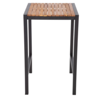 Square Steel and Acacia Wood Bar Table