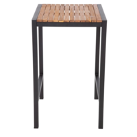 Table de bar carrée en acier et bois d'acacia