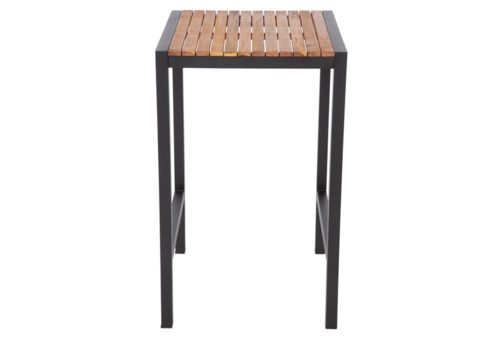  Bolero Square Steel and Acacia Wood Bar Table 