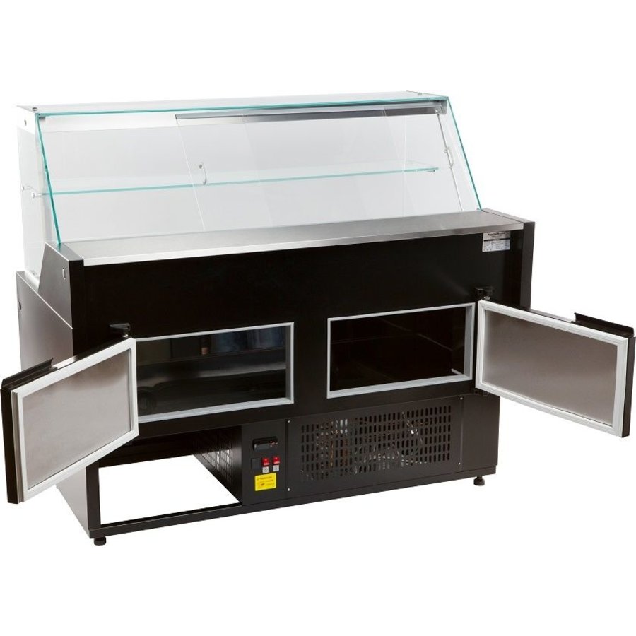 Vitrine réfrigérée noire | Oscar 1.5 | 150x81,5x(h)123 cm
