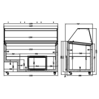 Ice cream display case | 144x73x(h)123 cm