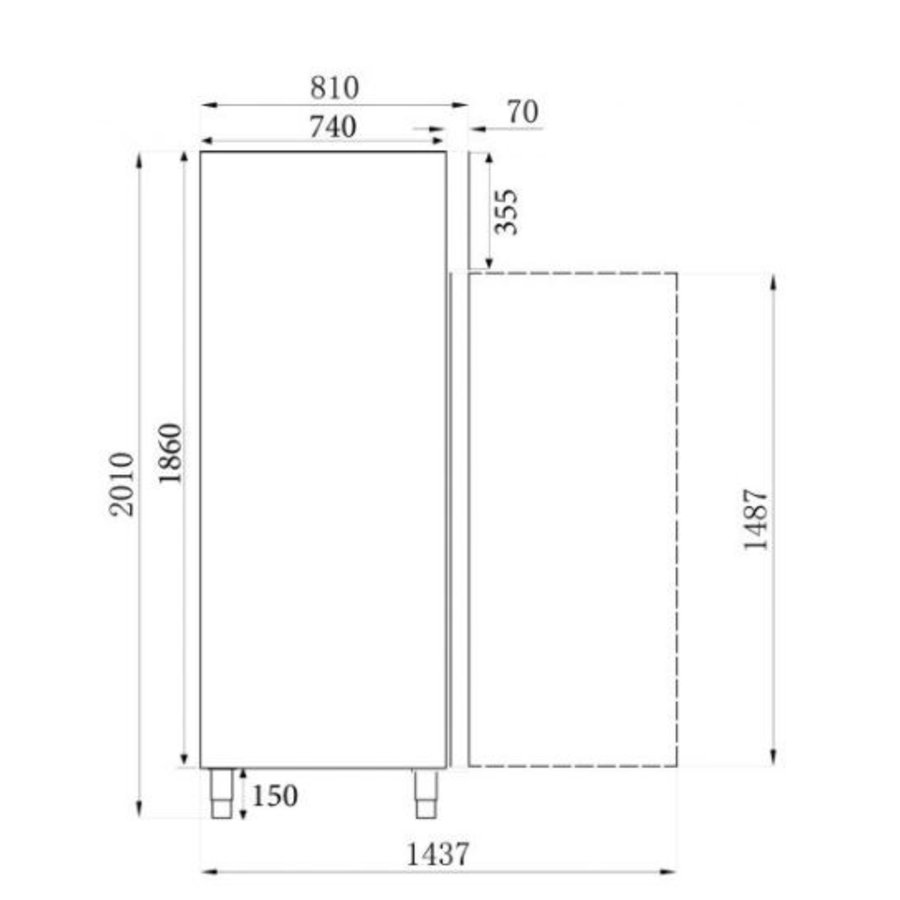 Stainless steel freezer | 600L | Static