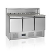 HorecaTraders Pizza counter | stainless steel | 3-door | 130x52x50cm