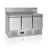 HorecaTraders Pizzatoonbank | RVS | 3-deurs | 130x52x50cm