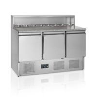 Pizza counter | stainless steel | 3-doors | 130x52x50cm