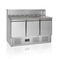 Pizzatoonbank | RVS | 3-deurs | 130x52x50cm