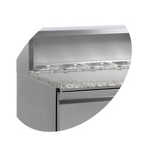 Pizza counter | stainless steel | 3-door | 130x52x50cm