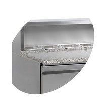 Pizzatoonbank | RVS | 3-deurs | 130x52x50cm