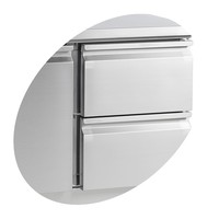 Pizza counter | stainless steel | 3-doors | 130x52x50cm