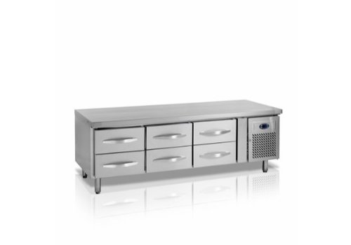  HorecaTraders Werkbank | Gekühlt | 6 Schubladen | 1795 x 700 x 680 mm 