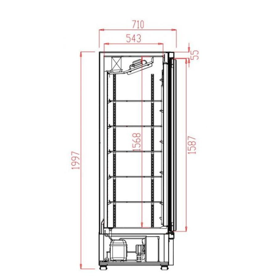Porte vitrée du congélateur | 600 litres | 750x710x(H)1997mm