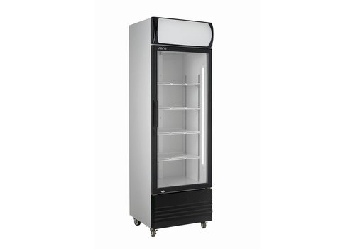  HorecaTraders Forced bottle fridge with self-closing glass door white sheet steel 