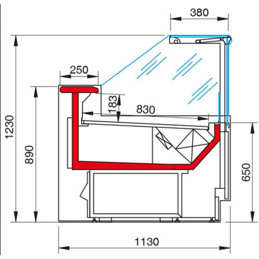 Vitrine réfrigérée | zara2 vent GI L320 | Forcé | 321x113x123 cm