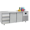 Combisteel Établi réfrigéré en acier inoxydable | 2 portes | 3 tiroirs | 1865 x 700 x 850 mm