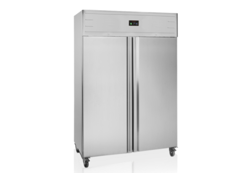  HorecaTraders Standing Freezer with Wheels | 2 doors | 134 x 84.5 x 200 cm 