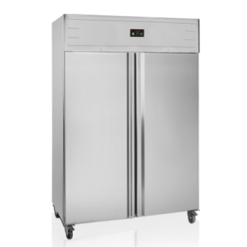  HorecaTraders Upright Freezer with Wheels | 2 Doors | 134 x 84.5 x 200 cm 