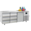 Combisteel Établi réfrigéré en acier inoxydable | 1 porte | 6 tiroirs | 1865x700x850mm