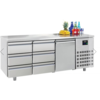 Combisteel Stainless steel cooling workbench | 1 door | 6 drawers | 1865x700x850mm