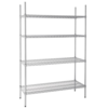 HorecaTraders Stock rack | Galvanized zinc | 4 shelves | 183x122x46cm