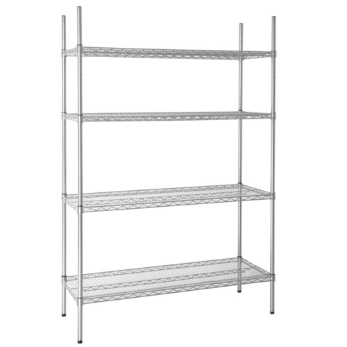  HorecaTraders Support de stock | Zinc galvanisé | 4 étagères | 183x122x46cm 
