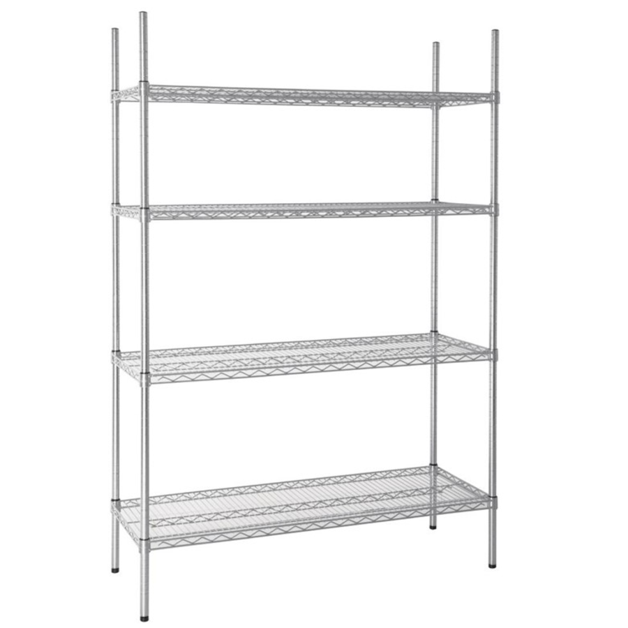 Stock rack | Galvanized zinc | 4 shelves | 183x122x46cm