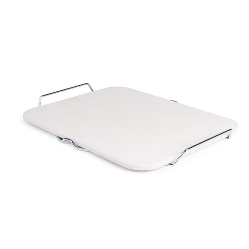  HorecaTraders Pizza stone | Rectangular | Includes metal holder 