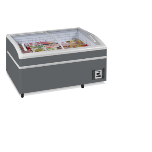  HorecaTraders Réfrigérateur/congélateur de supermarché gris | 152 x 92 x 79 cm | 230 V 