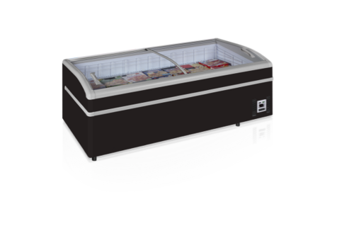  HorecaTraders Supermarkt Kühl-/Gefrierschrank schwarz | 202 x 92 x 79(h) cm 