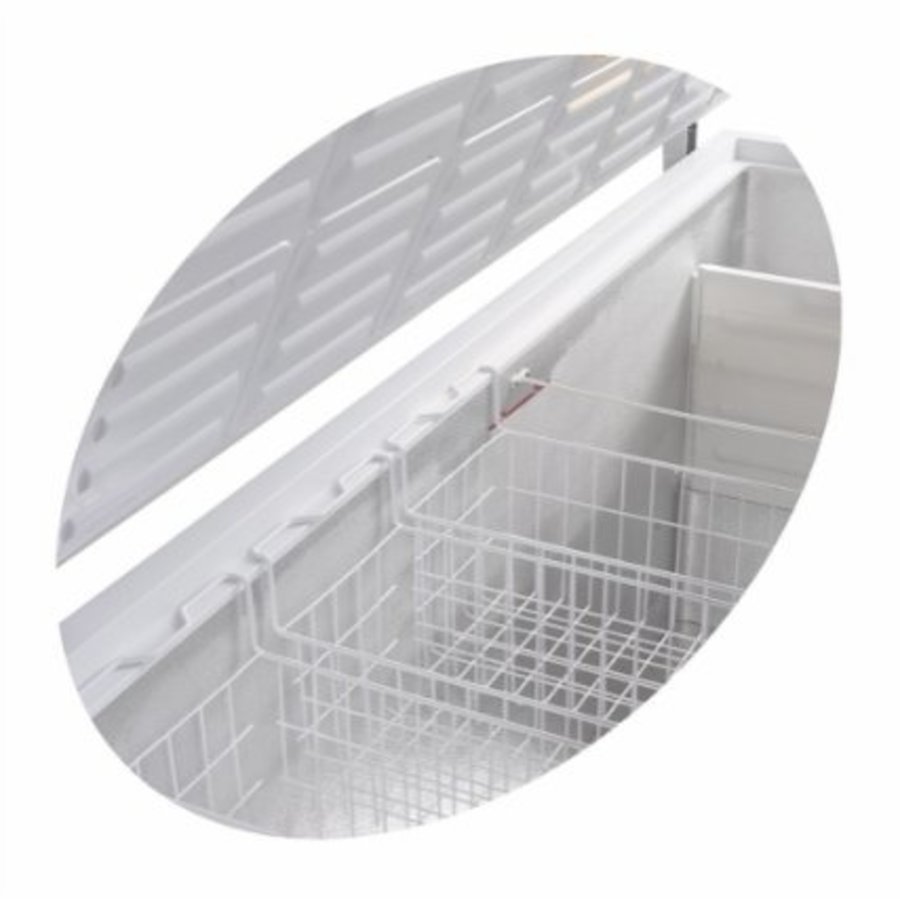 Gefriertruhe | Lenkrollen mit Feststeller | 2 Deckel | 206x72x83(h) m