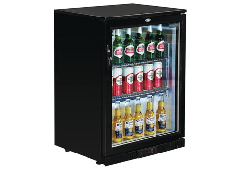  Polar G-Serie Bar-Kühlbox mit Klapptür, Schwarz – 138 Liter – 900 x 600 x 520 mm 