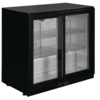 Polar Bar cooler | Black | 2 Glass Sliding Doors | 198L | 85(h)x90x52 cm