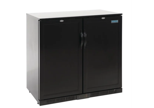  Polar Bar réfrigéré à 2 portes | portes pliantes aveugles | Noir | 208L | 90(h)x90x52 cm 
