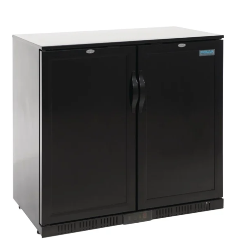  Polar Bar réfrigéré à 2 portes | portes pliantes aveugles | Noir | 208L | 90(h)x90x52 cm 