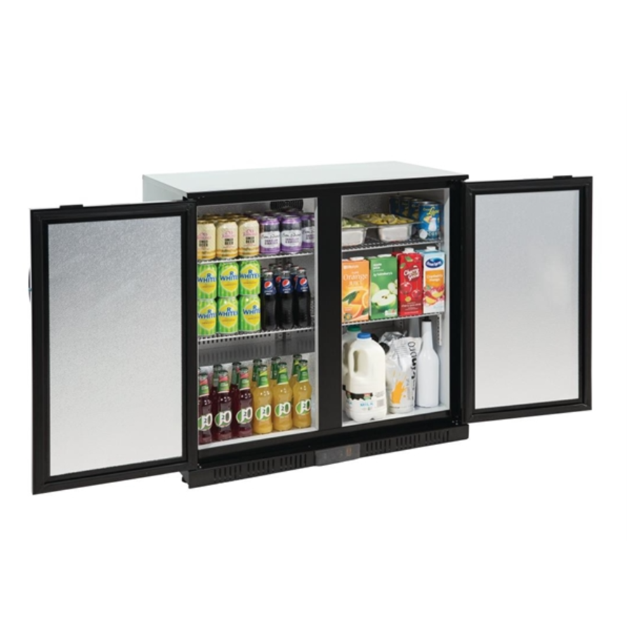 2-door bar cooling with blind swing doors black 208L