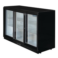 Bar cooling | 3 sliding doors | black | 330L | 90(h)x135x52cm