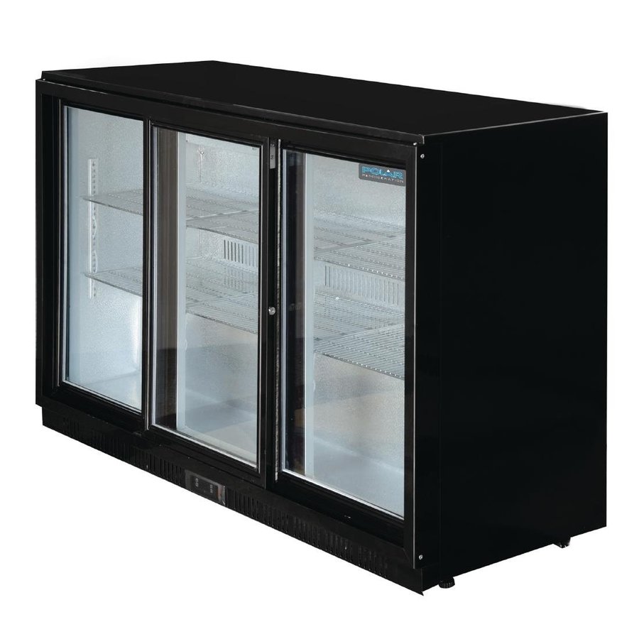 Refroidissement de barres | 3 portes coulissantes | noir | 330L |90(h)x135x52cm