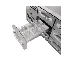 Refrigerated workbench | 9 drawers | 70x187x90(h) cm