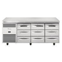 Refrigerated workbench | 9 drawers | 70x187x90(h) cm