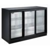 Combisteel Bar cooler | Black | 3 sliding doors | 133.5x50x90(h) cm