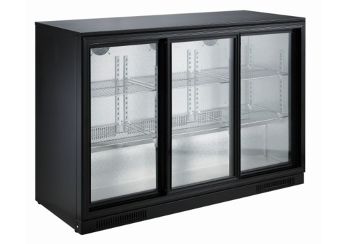  Combisteel Refroidisseur de bar | Noir | 3 portes coulissantes | 133,5x50x90(h) cm 